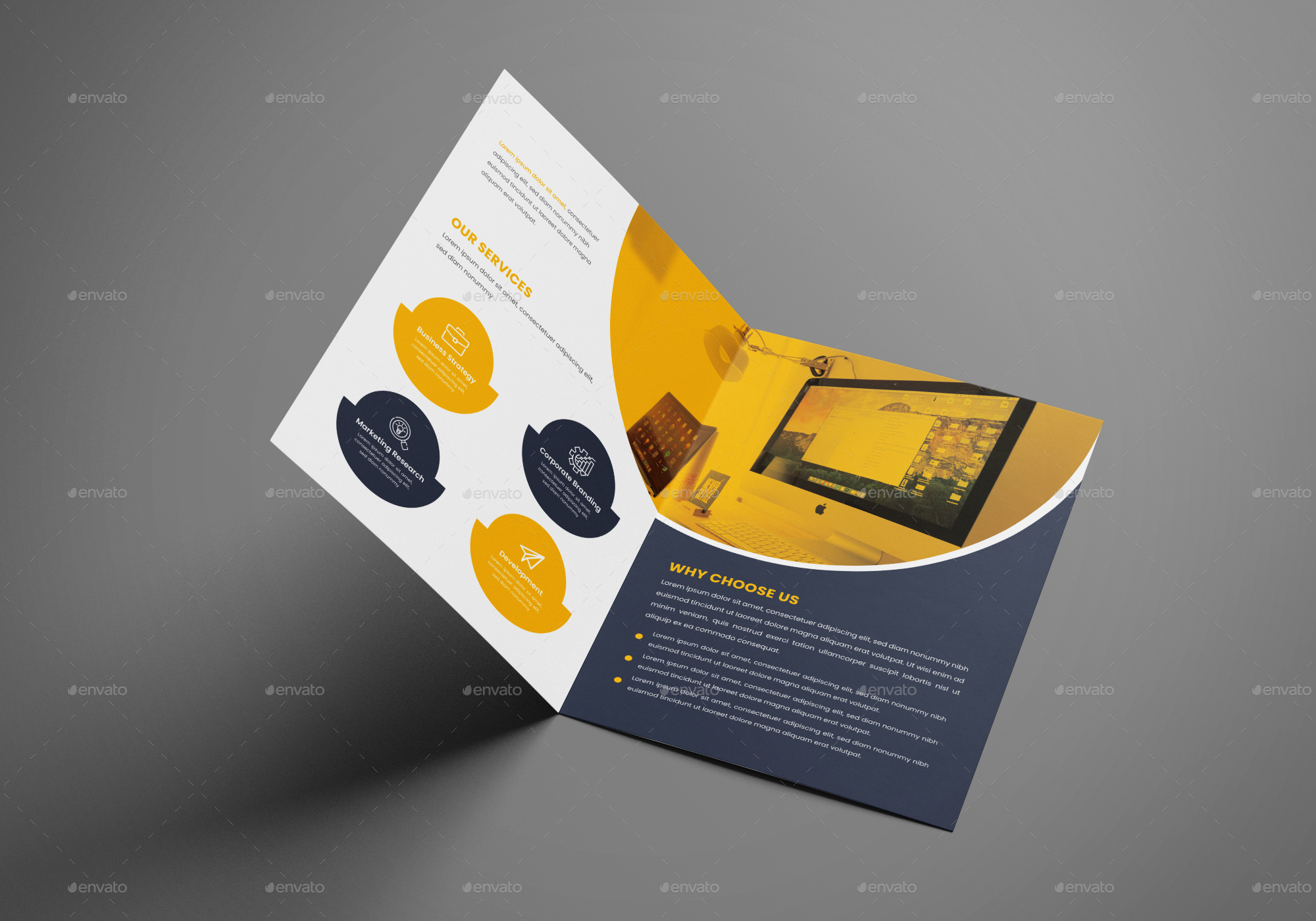 Corporate Bi-Fold Brochure Template, Print Templates | GraphicRiver